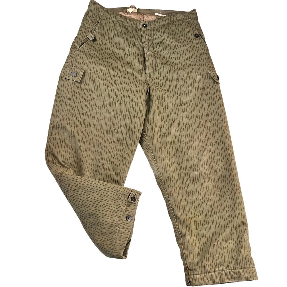 East German Military Vintage Rain Drop Camo Cargo Pants Quilted Men’s sz 36x26